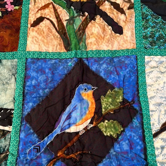 Embroidered and handsewn bird quilt - Picture 3 of 5